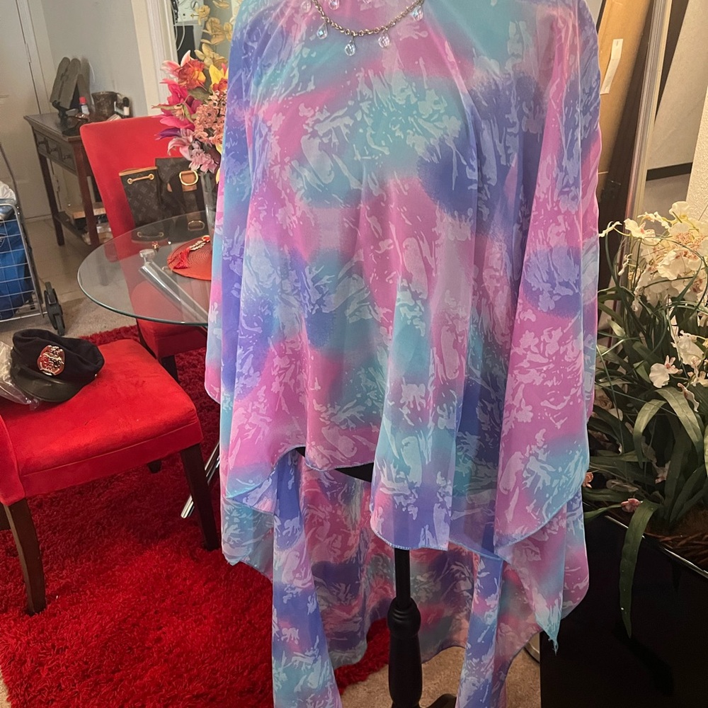 Colorful Shawl blouse